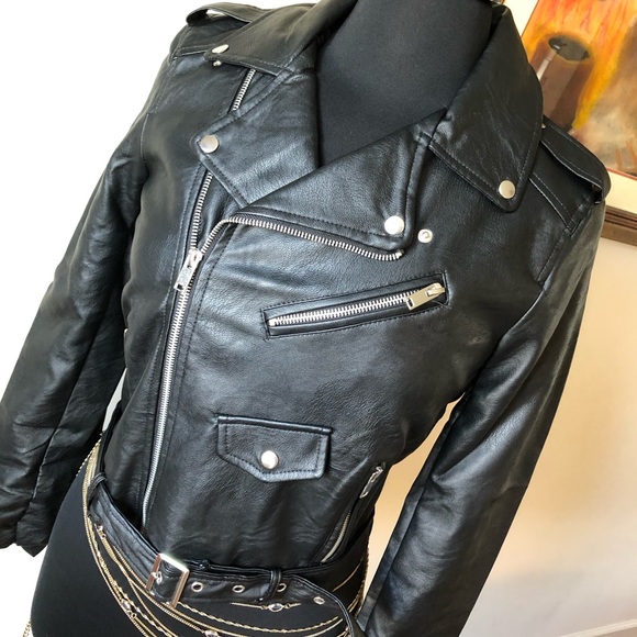 KELSEY | Faux Leather Motorcycle Jacket - Picture 3 of 8